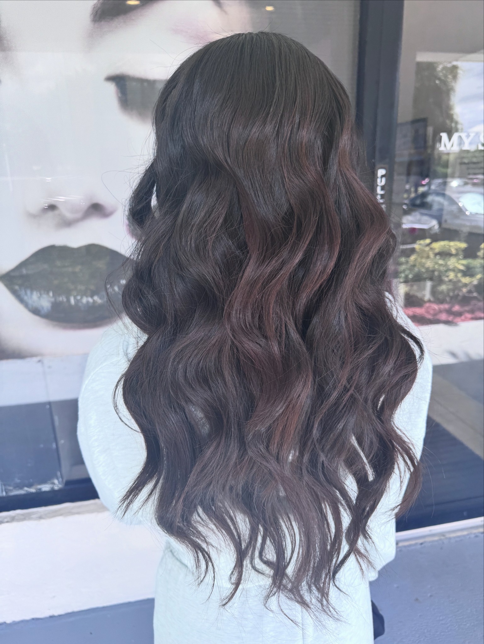 Sew-in weave with long soft waves